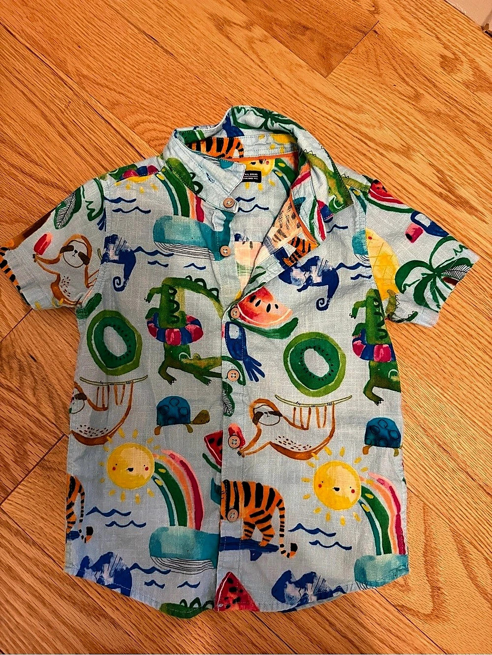 NEXT Short Sleeve Animal Print Shirt Size 2-3 Years Like New